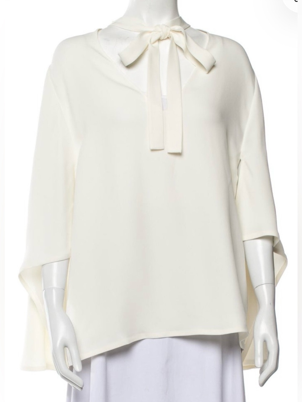 NWOT Valentino Cream Tie-Neck Blouse Sz IT 44 / US 8
